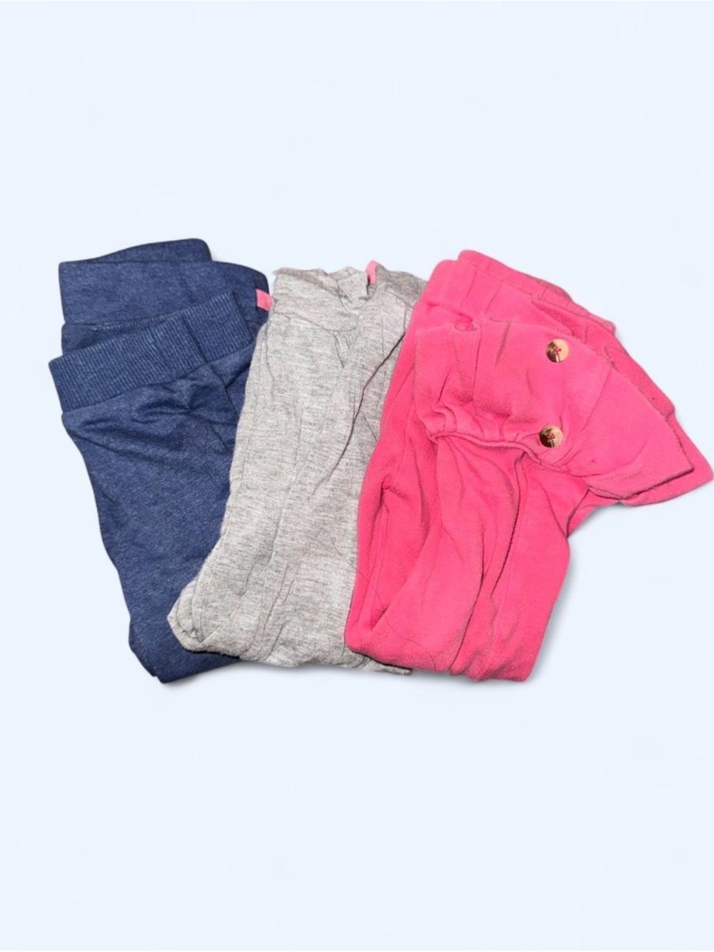 Girls' Sweatpants Set - Hot Pink, Gray & Navy